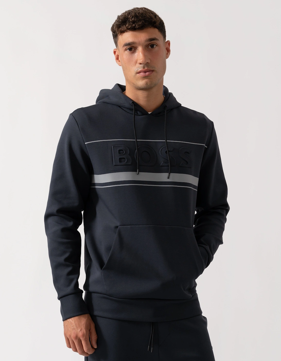 BOSS Green Soody Zone Mens Pullover Hoodie - Dark Blue 402, 2 of 1