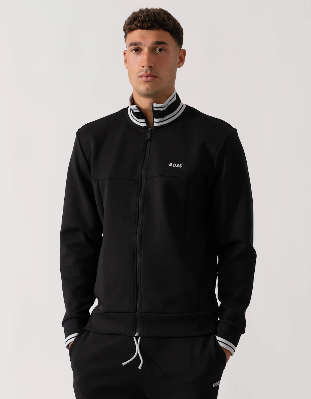 BOSS Green Zone Mens Full Zip Sweatshirt - Black 001, 2 of 1