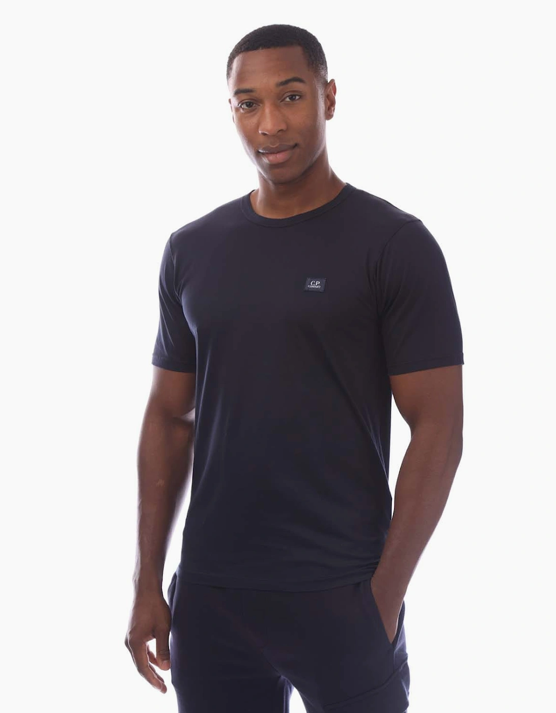 Cp Company Men's Navy 70/2 Mercerized Jersey Logo Patch T-Shirt - : 46 3XL
