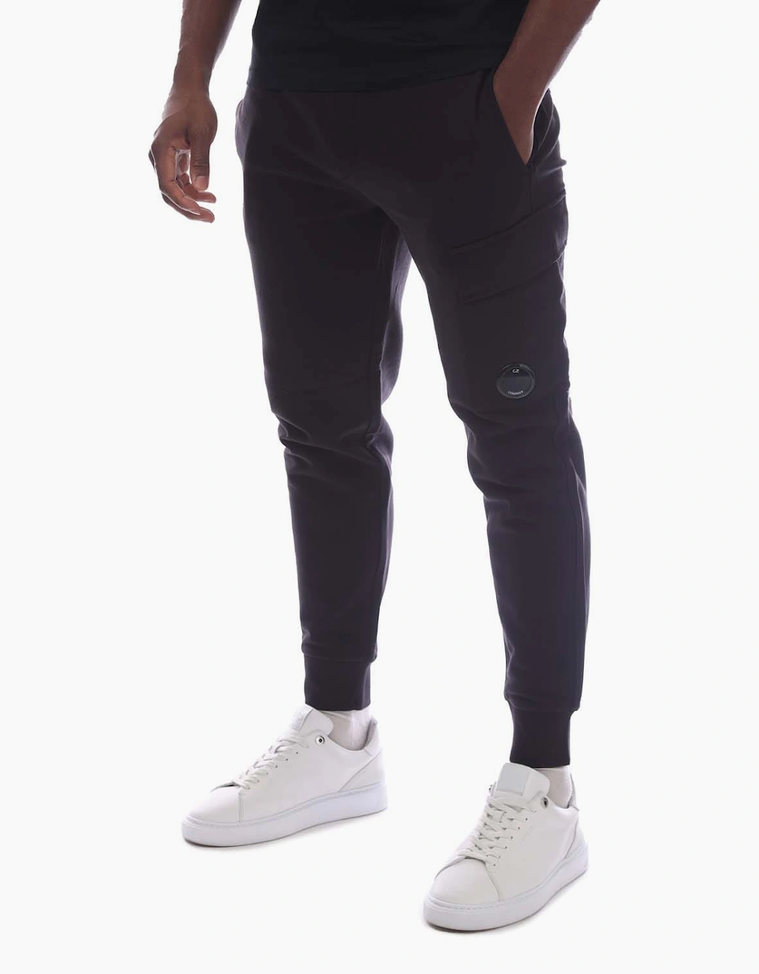 Cp Company Men's Black Diagonal Raised Fleece Lens Sweatpants - : 35/34/32 L
