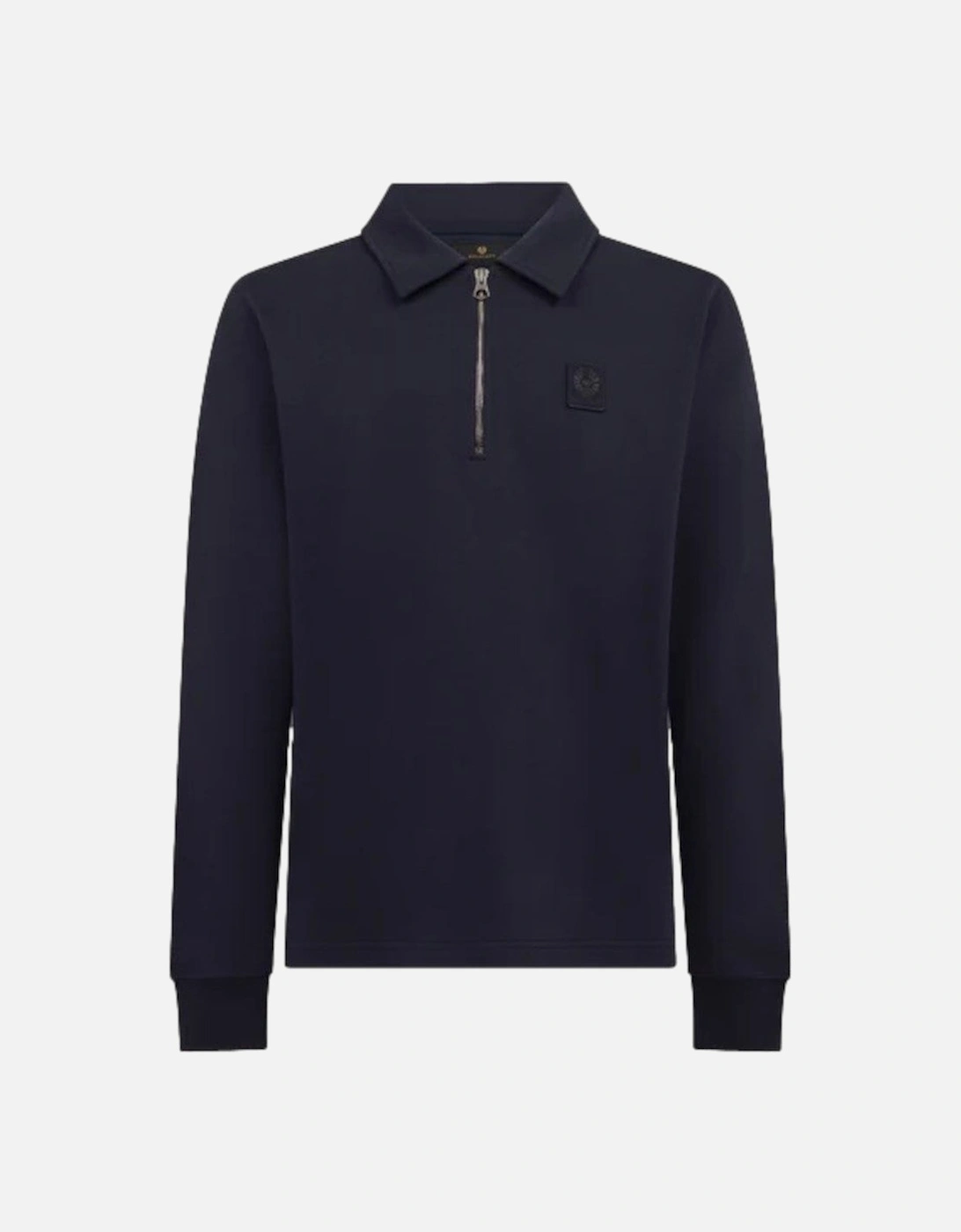 Men's Belstaff Curator Collared Sweatshirt Dark Ink - Black - Size: 40