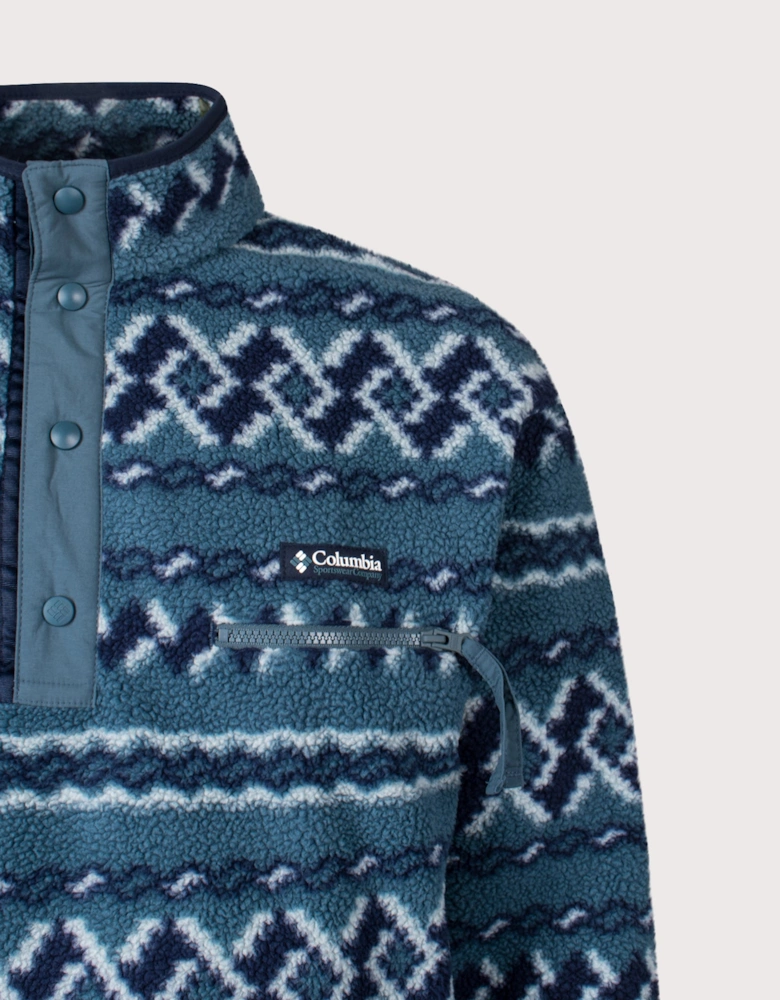 Helvetia II Printed Half Snap Fleece Sweatshirt