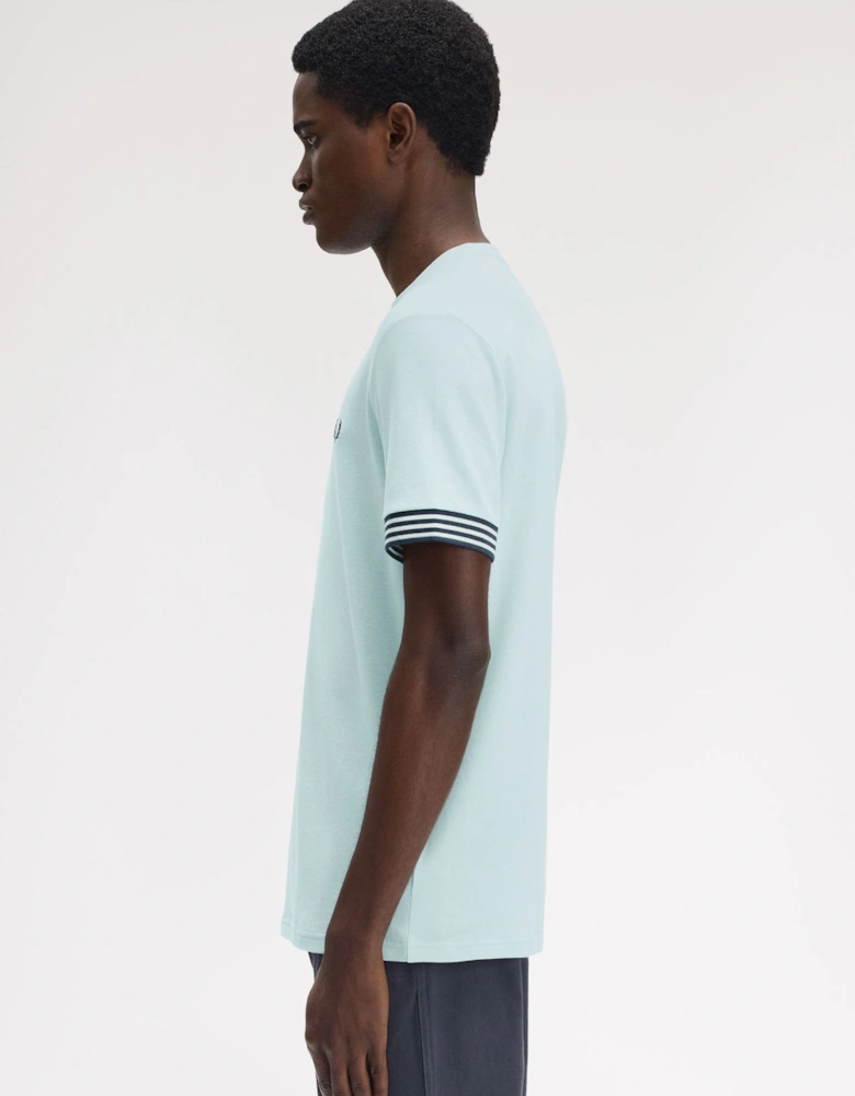 M7707 Striped Cuff T-Shirt - Light Ice