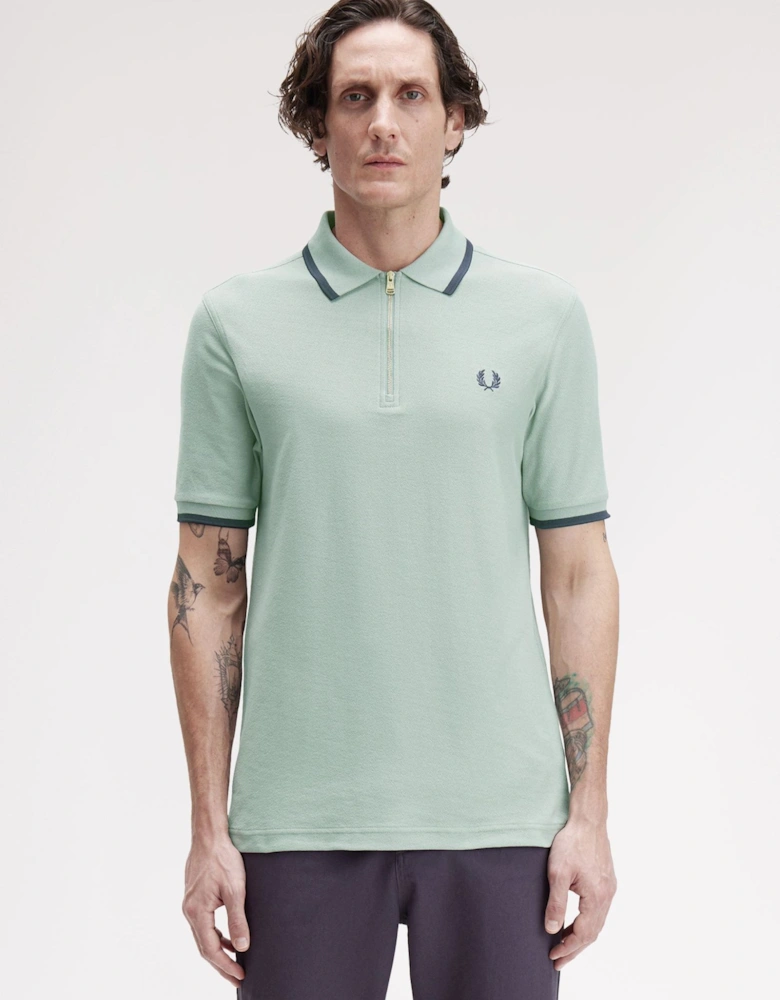 M1672 Crepe Pique Polo Shirt -Bay Leaf