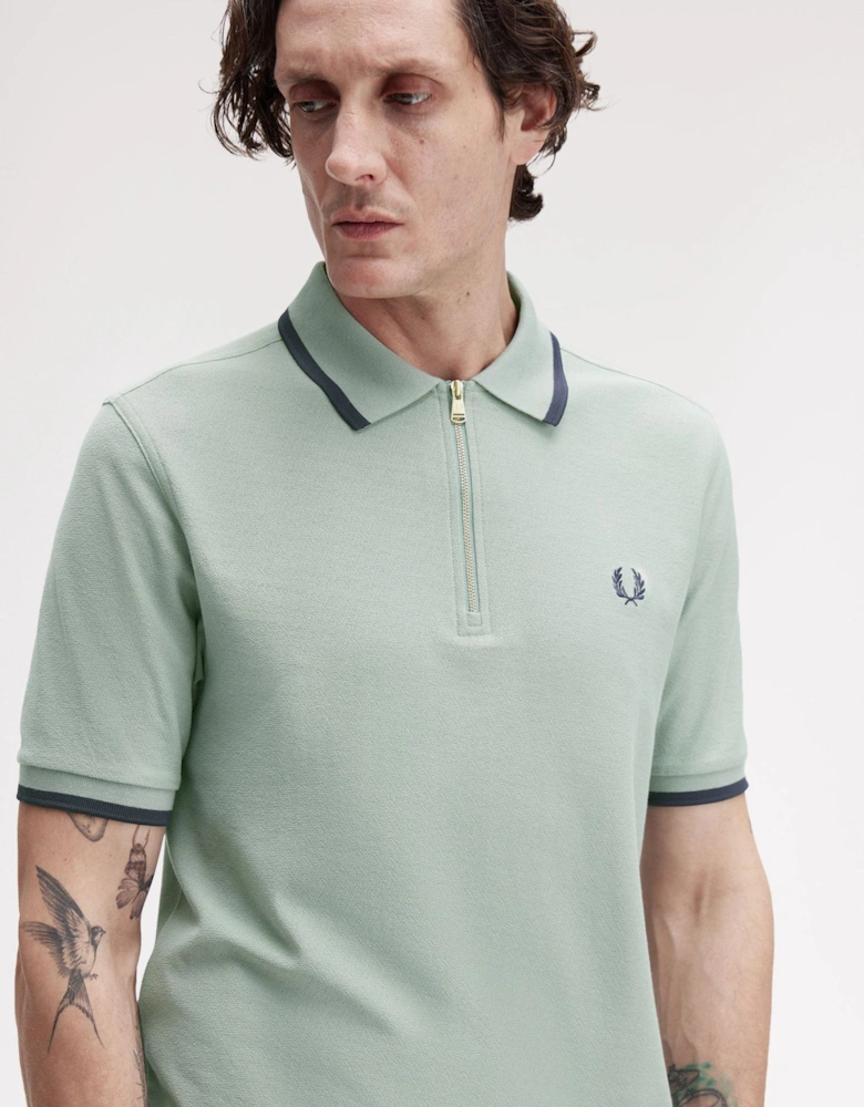 M1672 Crepe Pique Polo Shirt -Bay Leaf