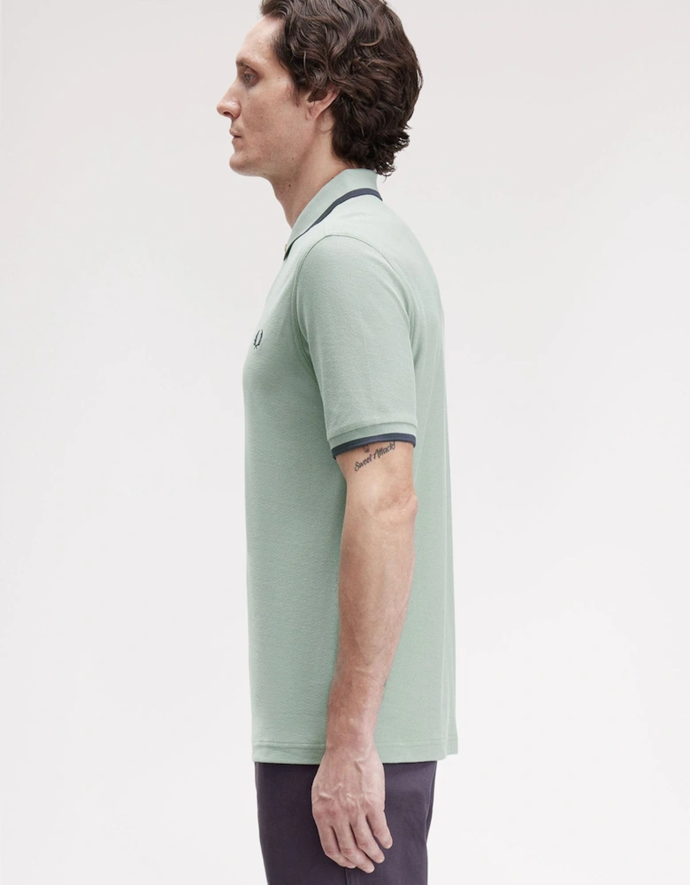 M1672 Crepe Pique Polo Shirt -Bay Leaf