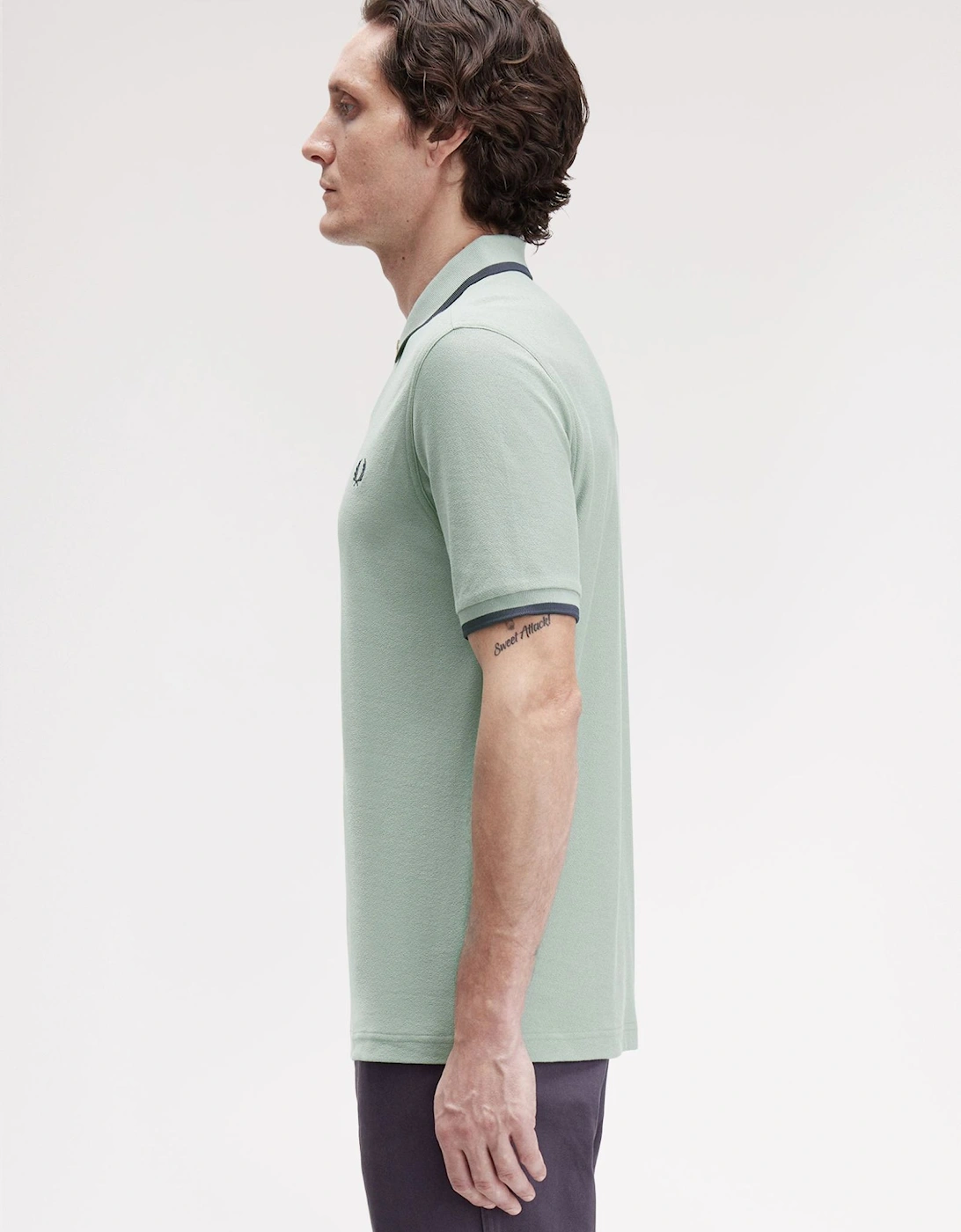 M1672 Crepe Pique Polo Shirt -Bay Leaf