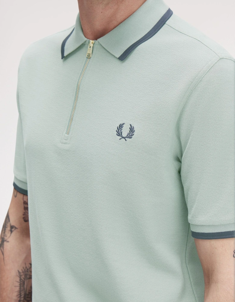 M1672 Crepe Pique Polo Shirt -Bay Leaf