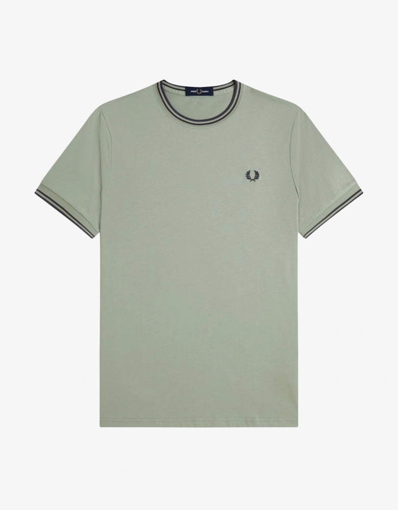 M1588V Twin Tipped T-Shirt - Bay Leaf/Dark Air Force/Tennis Blue