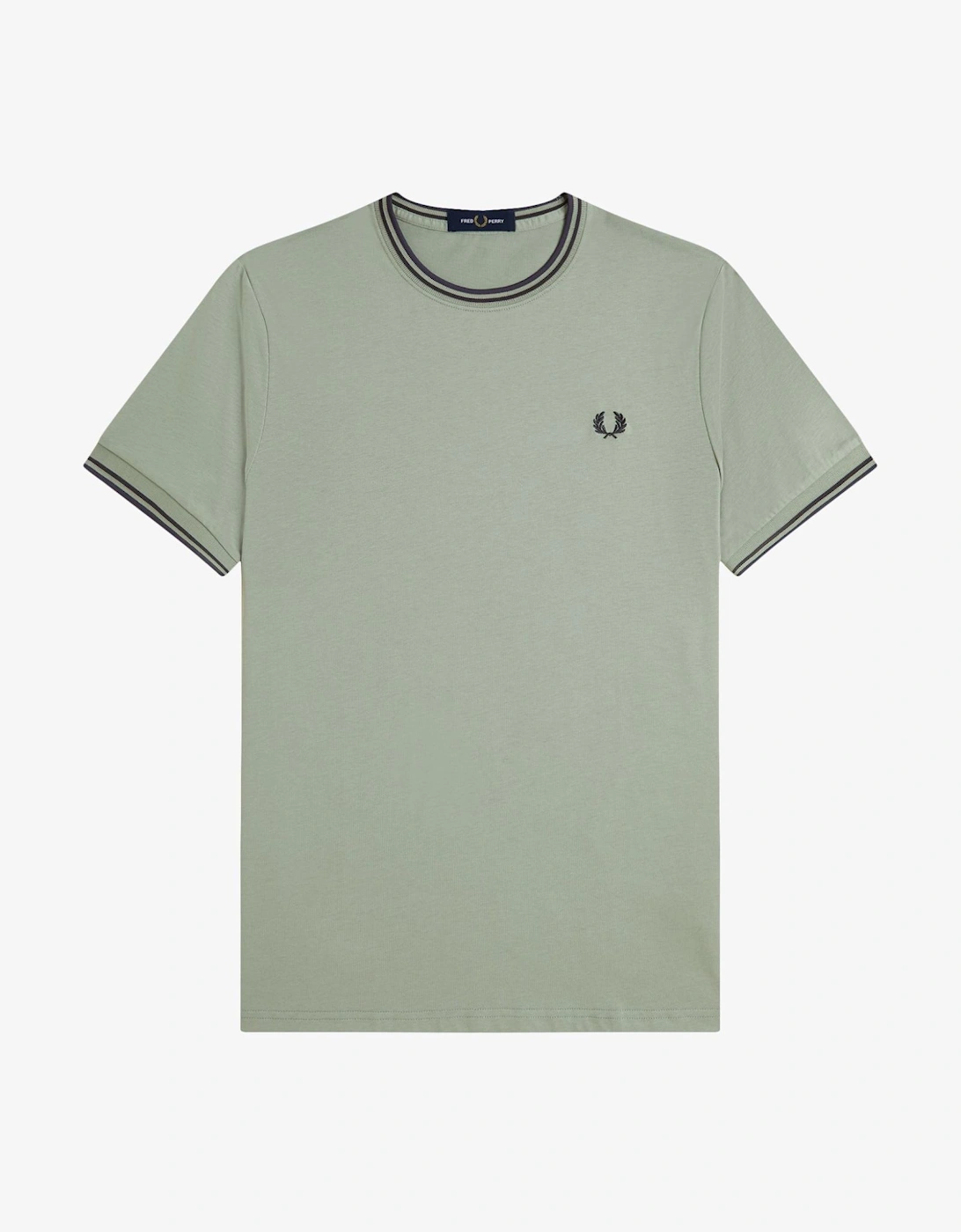 M1588V Twin Tipped T-Shirt - Bay Leaf/Dark Air Force/Tennis Blue, 7 of 6