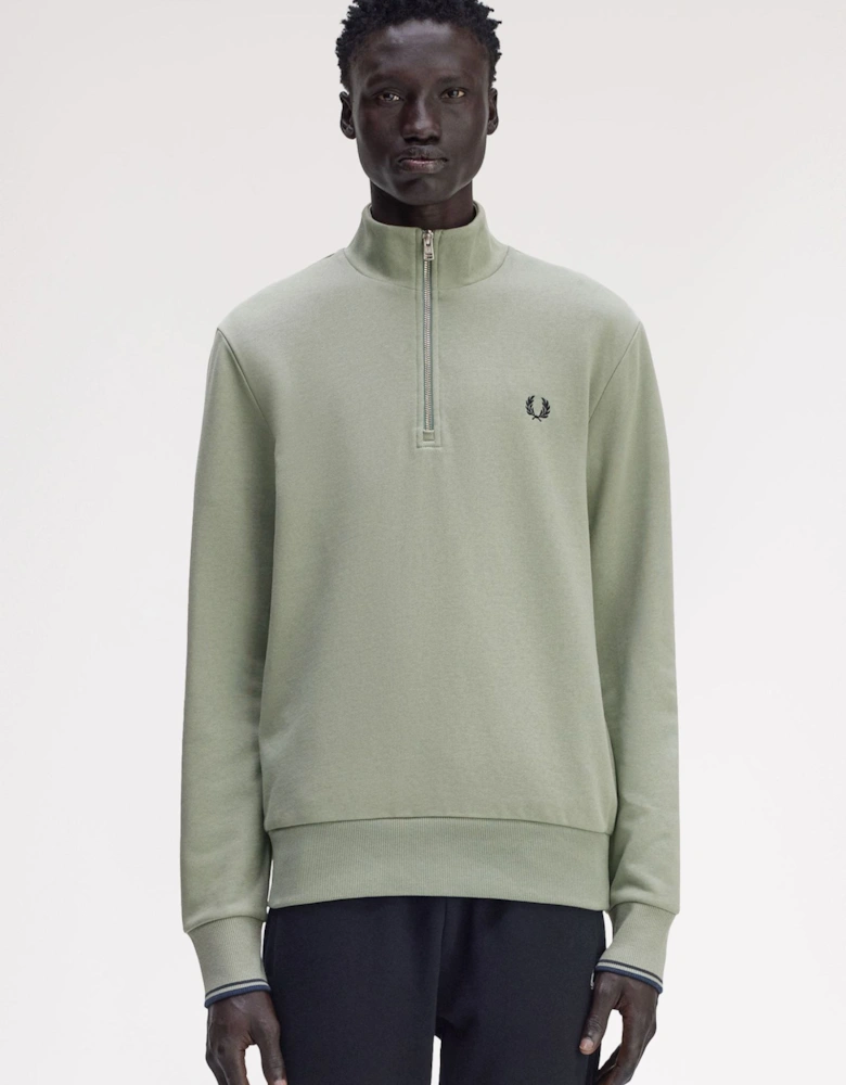 M3574 Half-Zip Sweatshirt - Bay Leaf/Dark Air Force/Tennis Blue