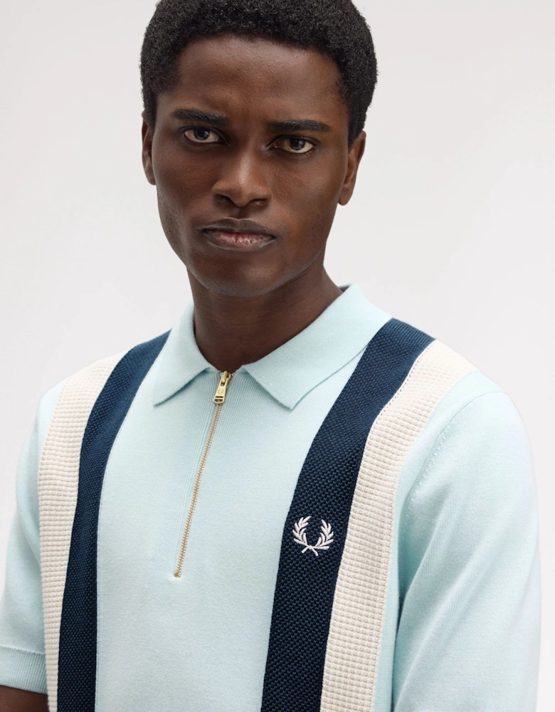 Multi Texture Knitted Shirt - Light Ice