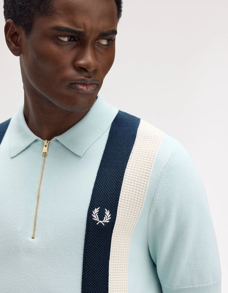 Multi Texture Knitted Shirt - Light Ice