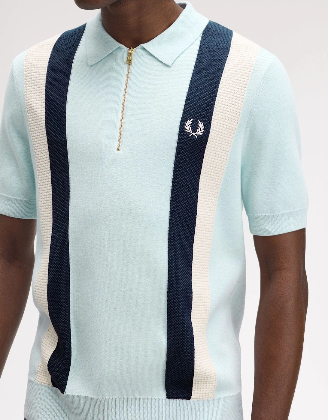 Multi Texture Knitted Shirt - Light Ice