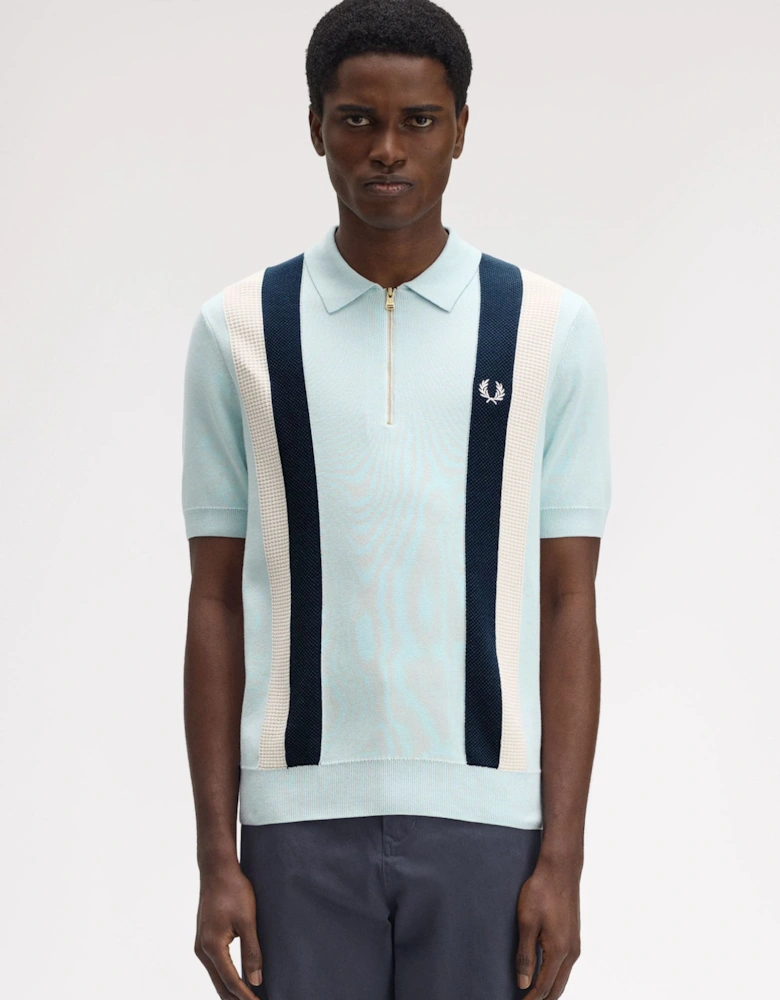 Multi Texture Knitted Shirt - Light Ice