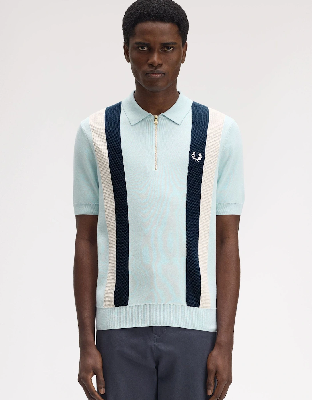 Multi Texture Knitted Shirt - Light Ice