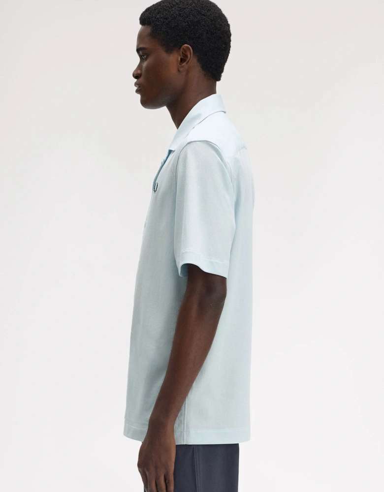 M1745 Compress Mesh Revere Collar Shirt - Light Ice