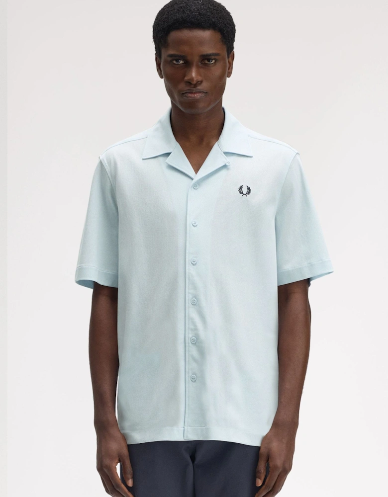 M1745 Compress Mesh Revere Collar Shirt - Light Ice