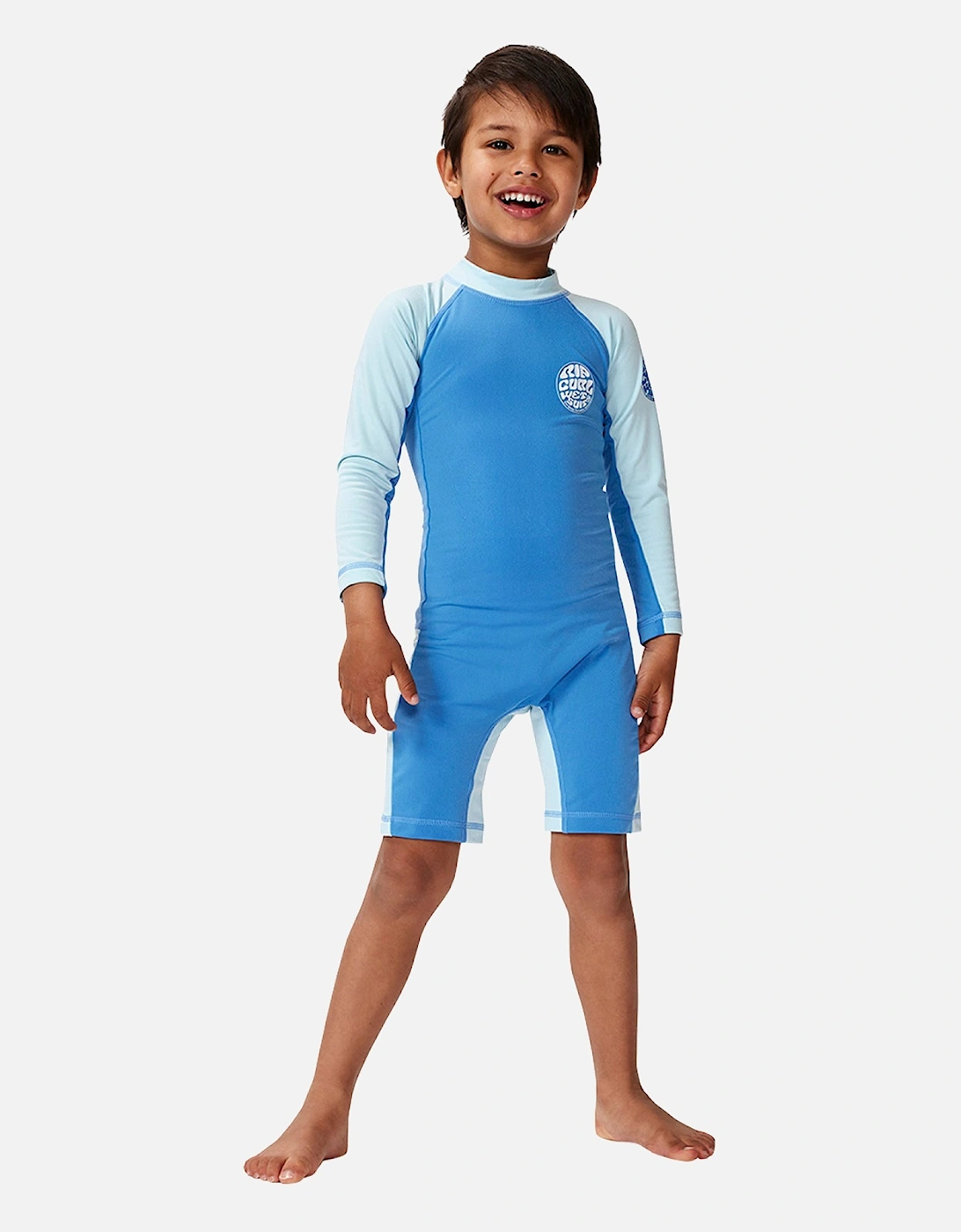 Ripcurl Ripcurl Rip Curl Kids Icons UV Brushed Shorty Long Sleeve Rash Vest - Blue Gum