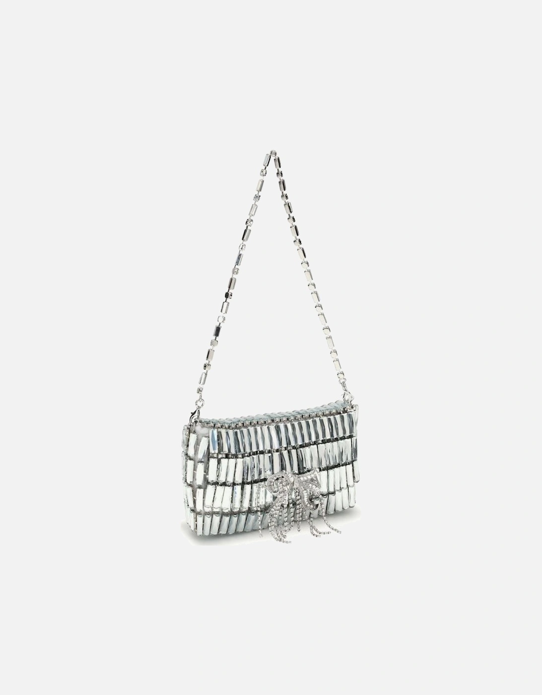 Leather Biker Jacket with Zipper Details Women - Silver Shoulder Bags