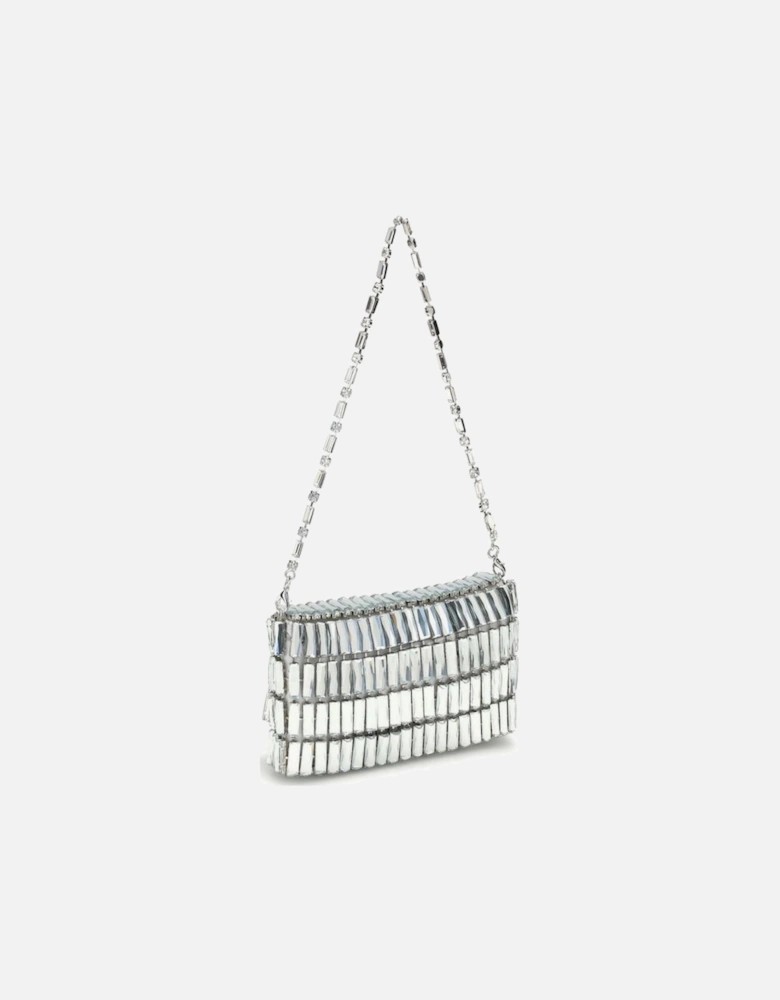 Leather Biker Jacket with Zipper Details Women - Silver Shoulder Bags
