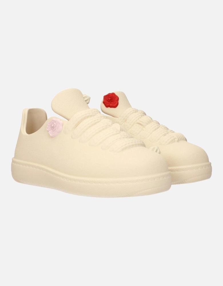 Leather High-top Sneakers with Logo Detail Women - Beige