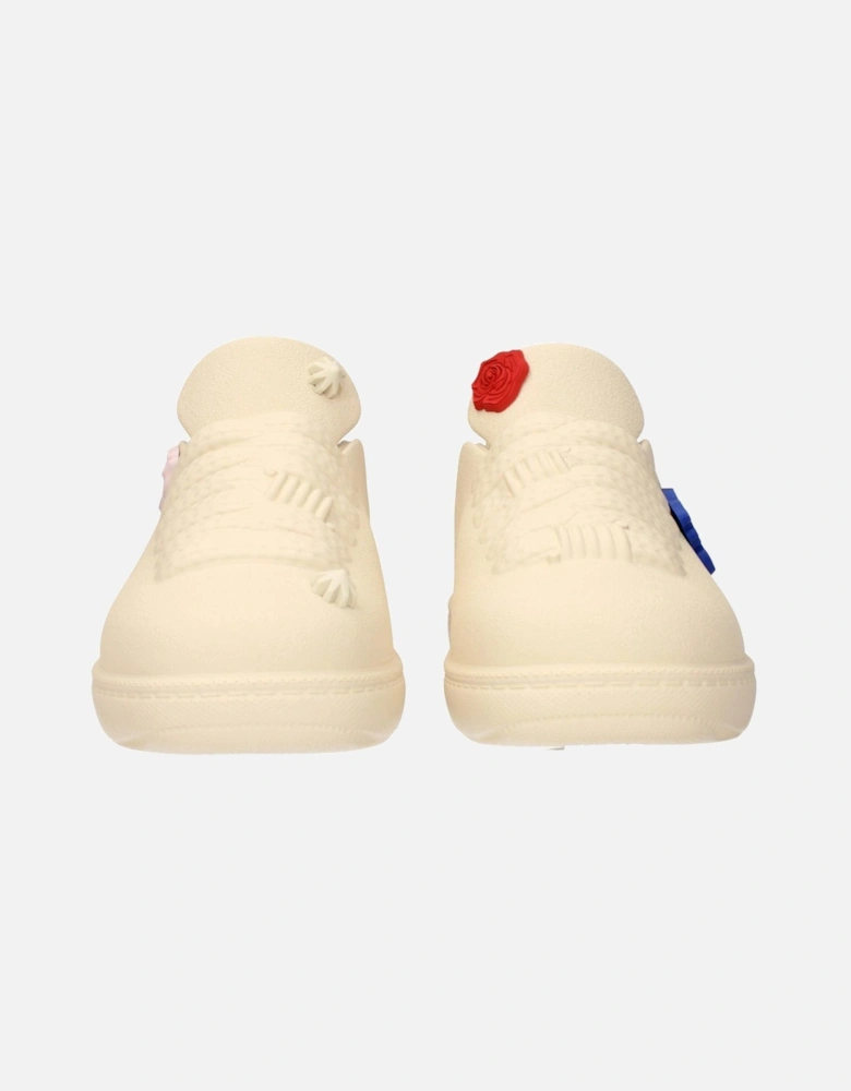 Leather High-top Sneakers with Logo Detail Women - Beige