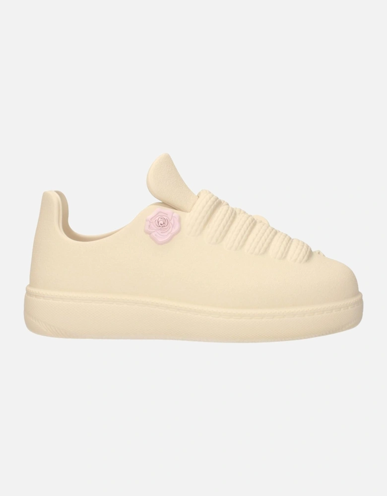Leather High-top Sneakers with Logo Detail Women - Beige