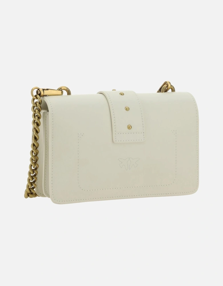 Love Birds Shoulder Bag Leather Crossbody Women - White
