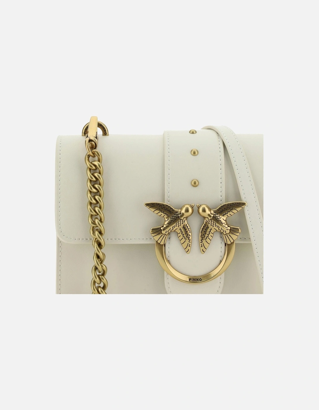 Love Birds Shoulder Bag Leather Crossbody Women - White