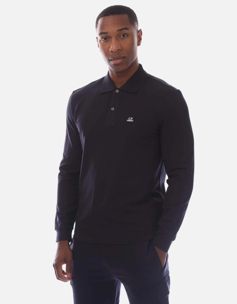 Stretch Piquet Long Sleeve Polo Shirt