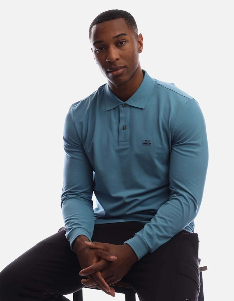 Stretch Piquet Long Sleeve Polo Shirt