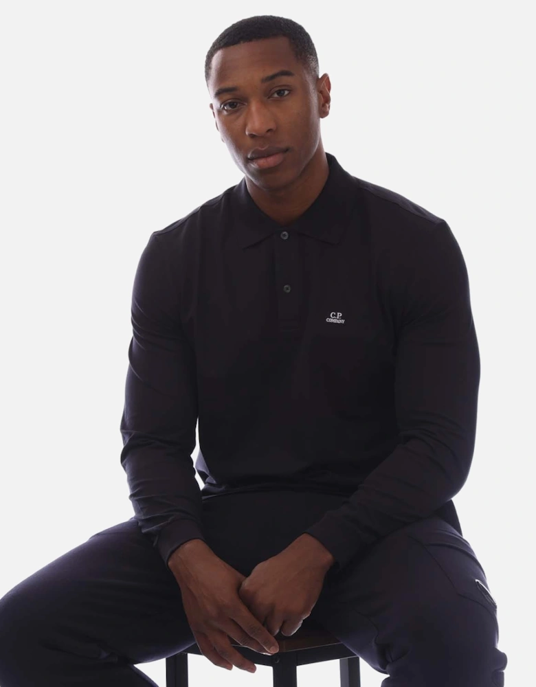 Stretch Piquet Long Sleeve Polo Shirt