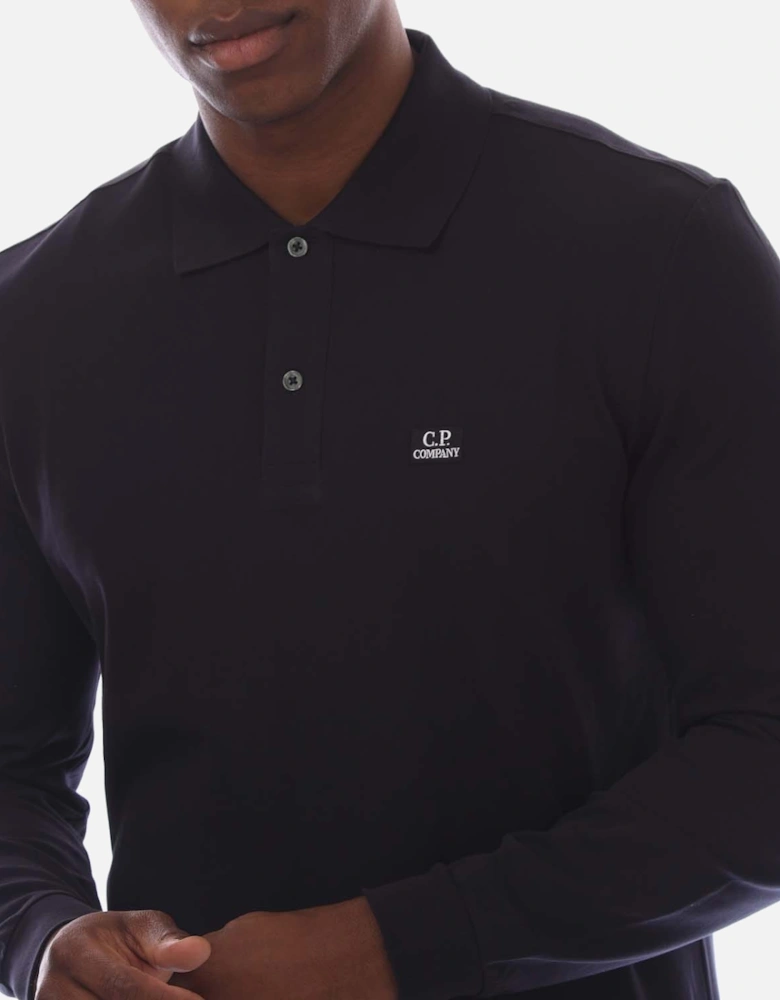Stretch Piquet Long Sleeve Polo Shirt