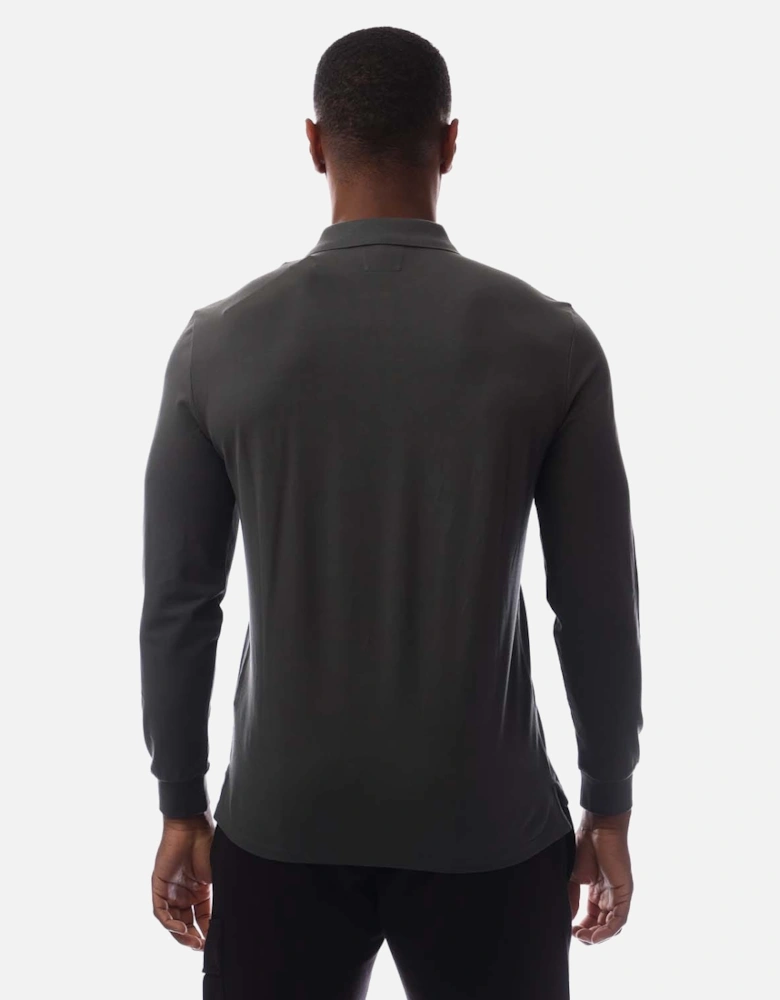 Stretch Piquet Long Sleeve Polo Shirt