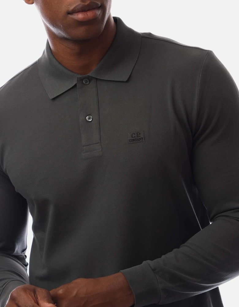 Stretch Piquet Long Sleeve Polo Shirt
