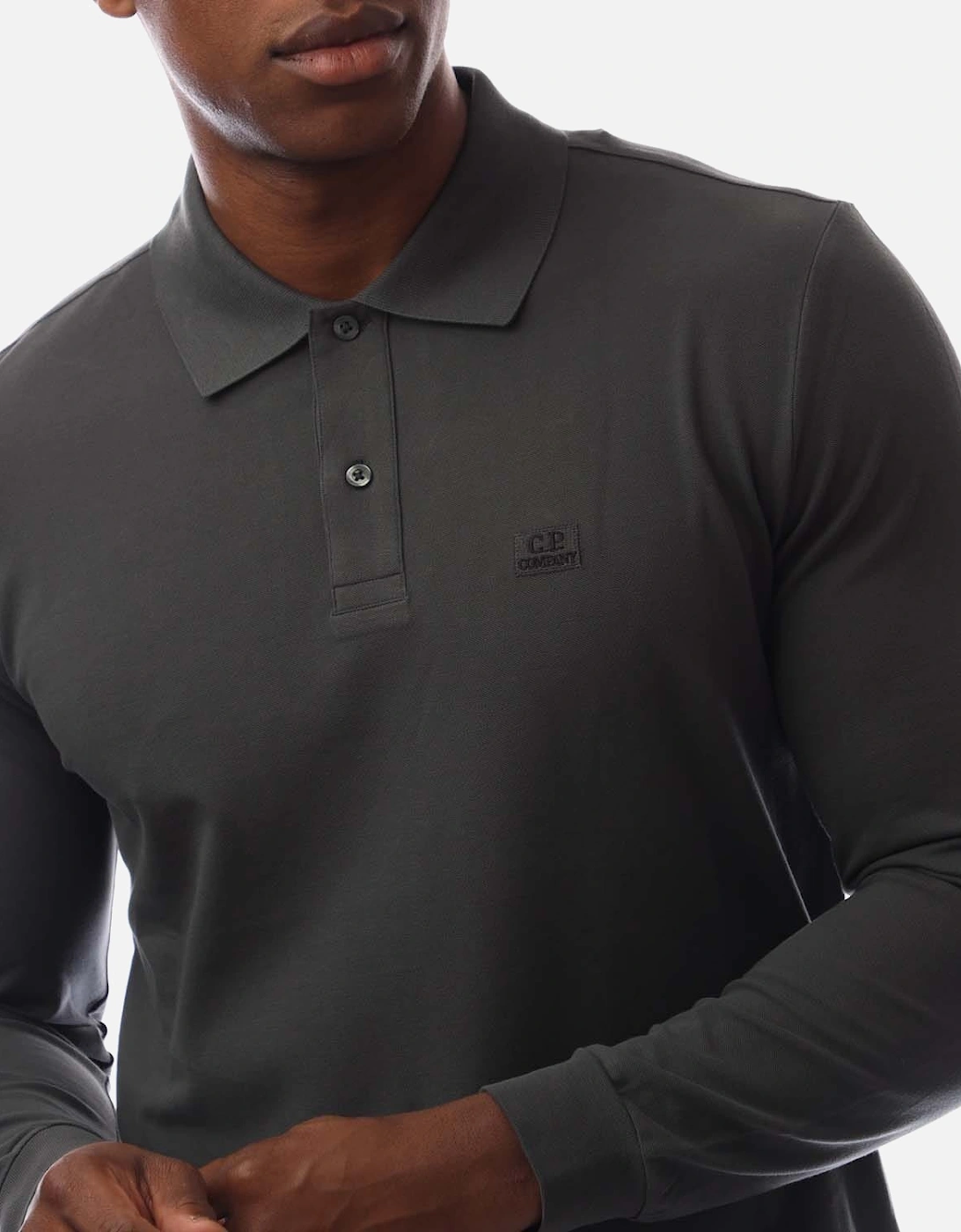 Stretch Piquet Long Sleeve Polo Shirt