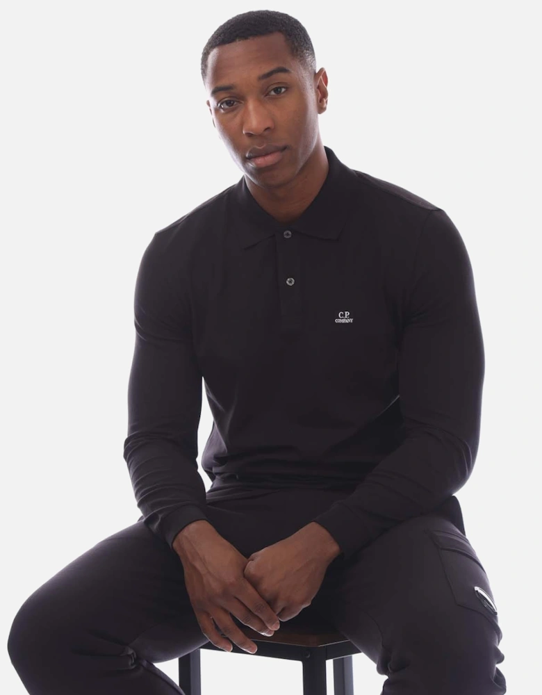 Stretch Piquet Long Sleeve Polo Shirt