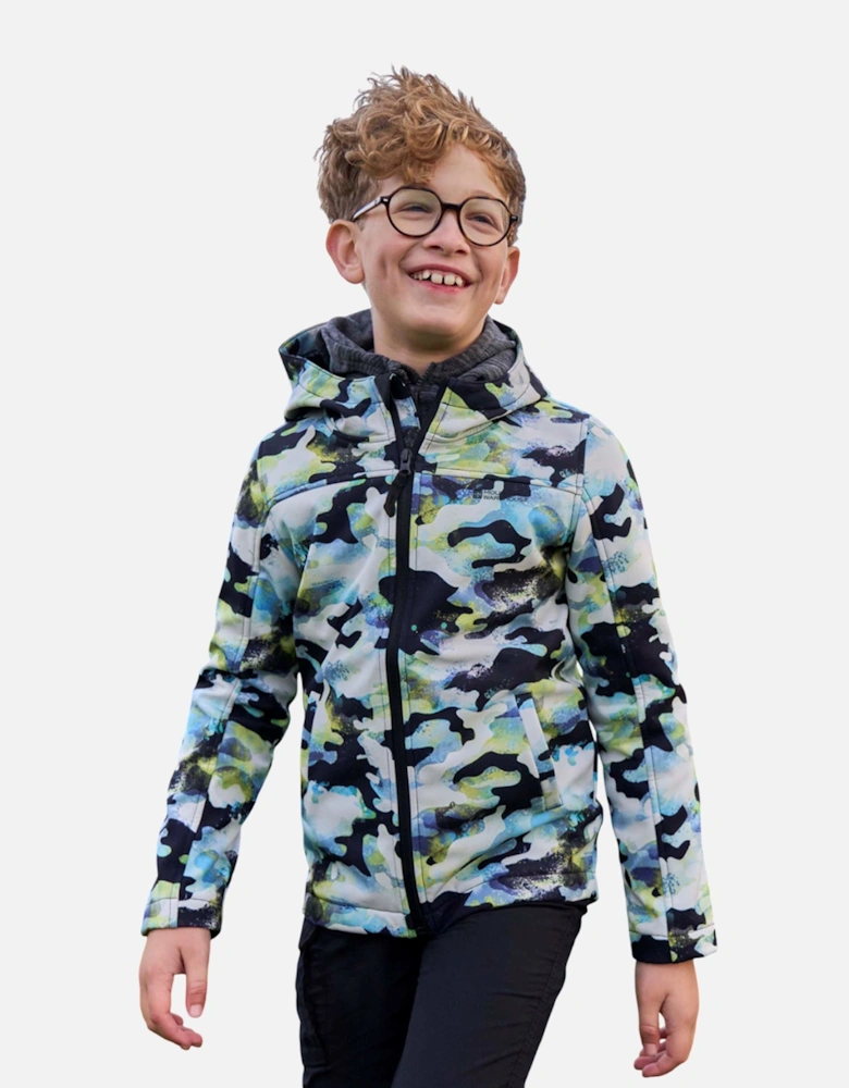 Childrens/Kids Exodus Printed Water Resistant Soft Shell Jacket