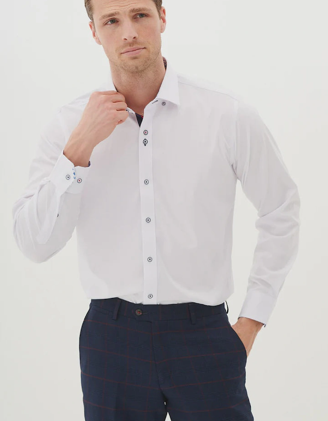 Luke Long Sleeve Stretch Shirt - White, 2 of 1