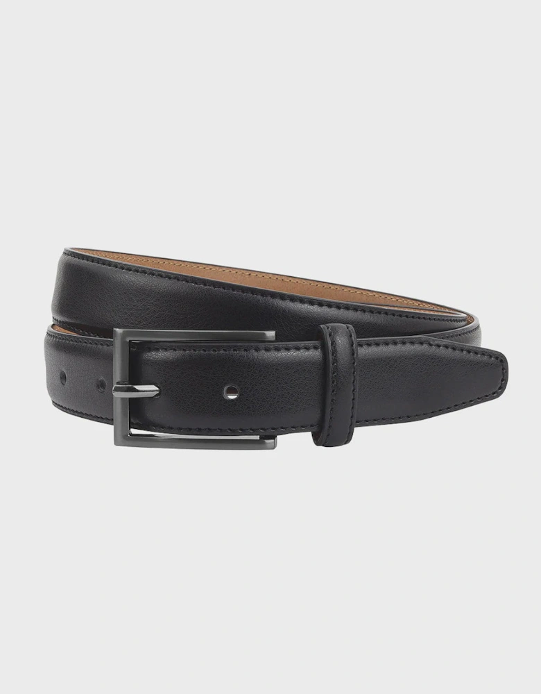 Brook 30mm Formal Grained Leather Belt - Black