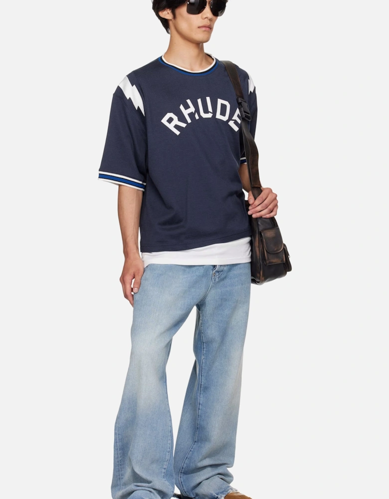 Lightning Ringer T-shirt Navy