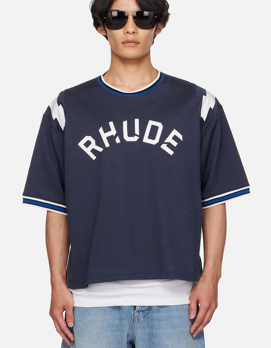 Lightning Ringer T-shirt Navy