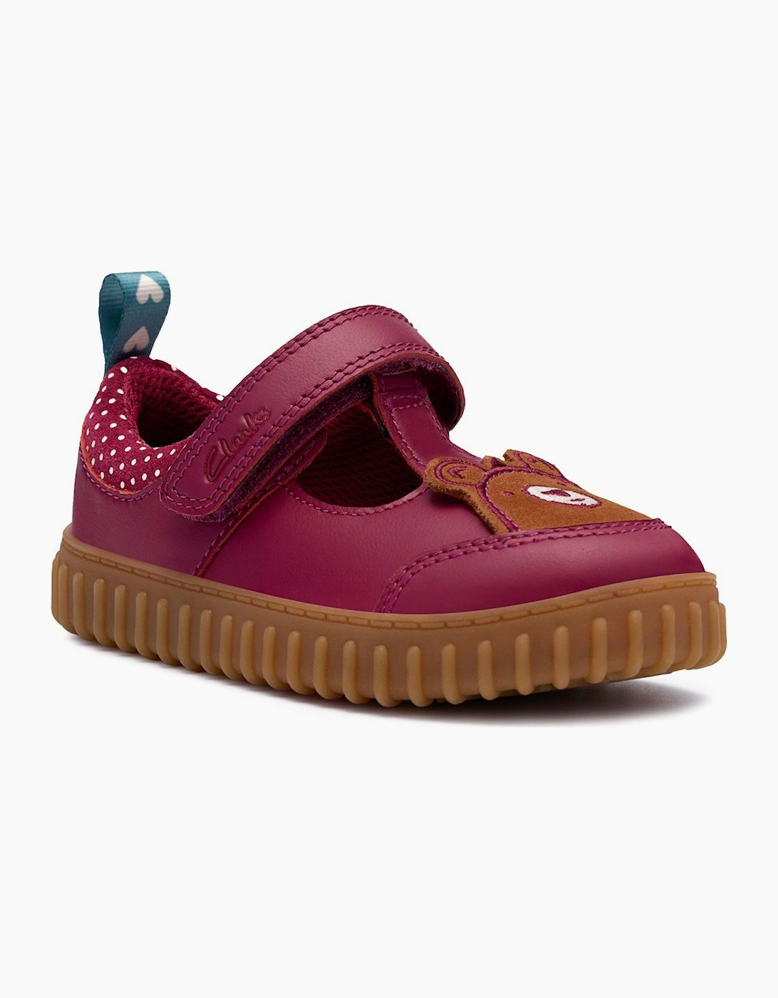 Clarks Girls Red  Cove Glow T First Shoes - Size 5.5/F (Standard) Kids