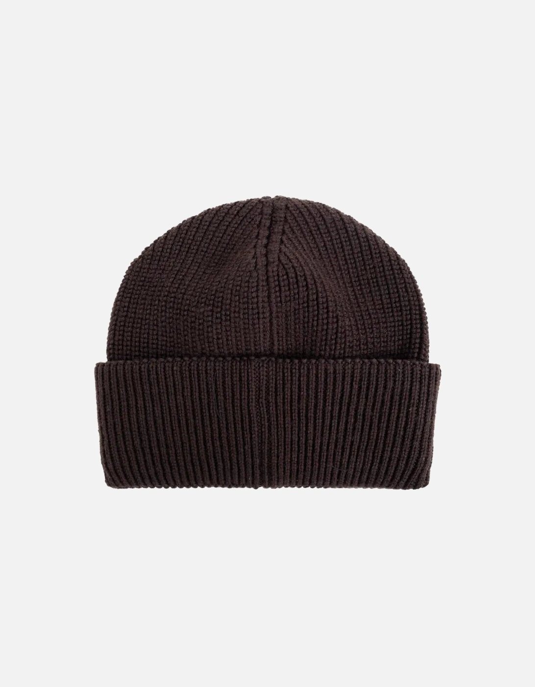 Logo-Patch Wool Beanie in Brown