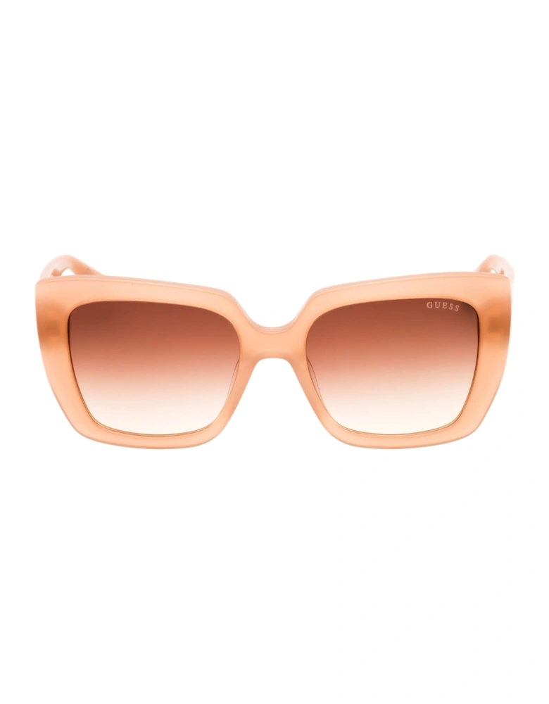 Shiny Beige Frame Gradient Brown Sunglasses