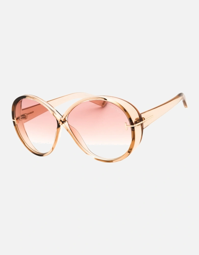 Shiny Light Brown Frame Gradient Bordeaux Sunglasses