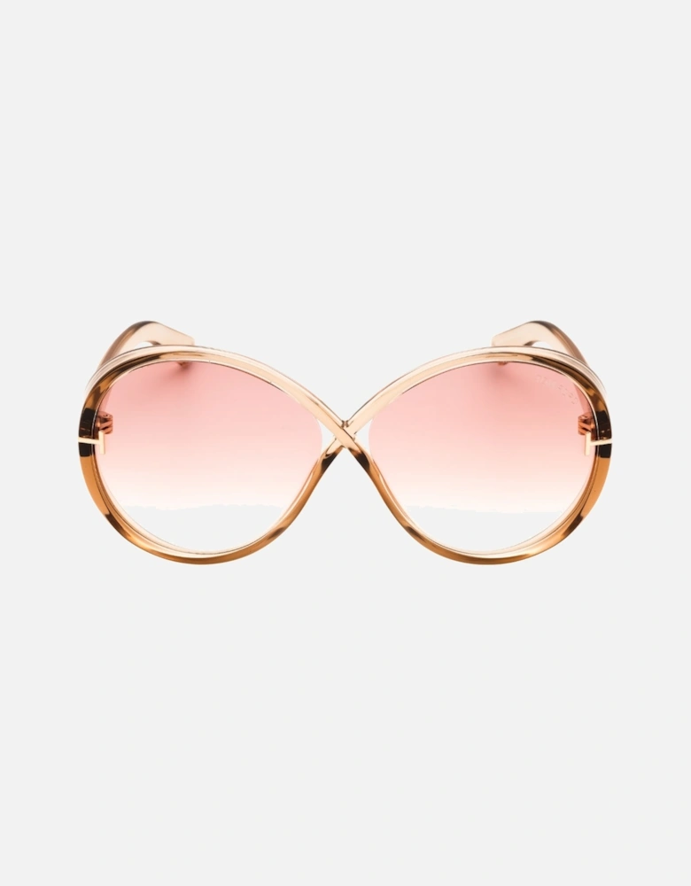 Shiny Light Brown Frame Gradient Bordeaux Sunglasses