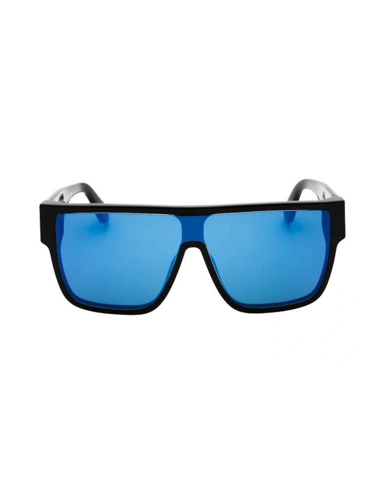Syracuse Black Framed Blue Mirror Sunglasses