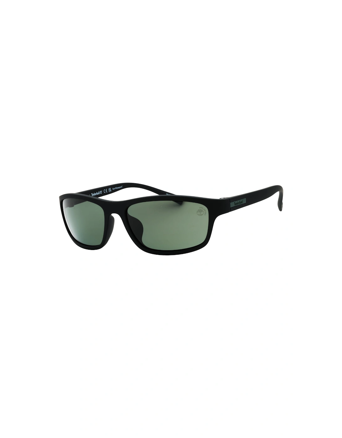 Matte Black Frame Green Polarized Lens Sunglasses